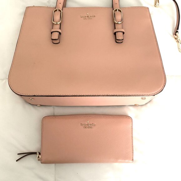 KATE SPADE Connie Medium Pink Triple Gusset Bag Satchel/Crossbody with Wallet - Picture 4 of 16